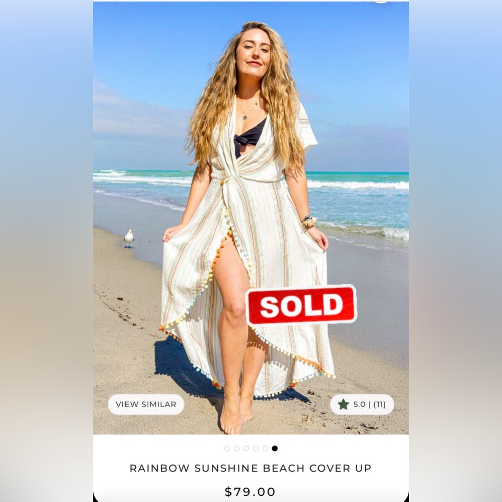 America & Beyond Rainbow Sunshine Beach Cover Up